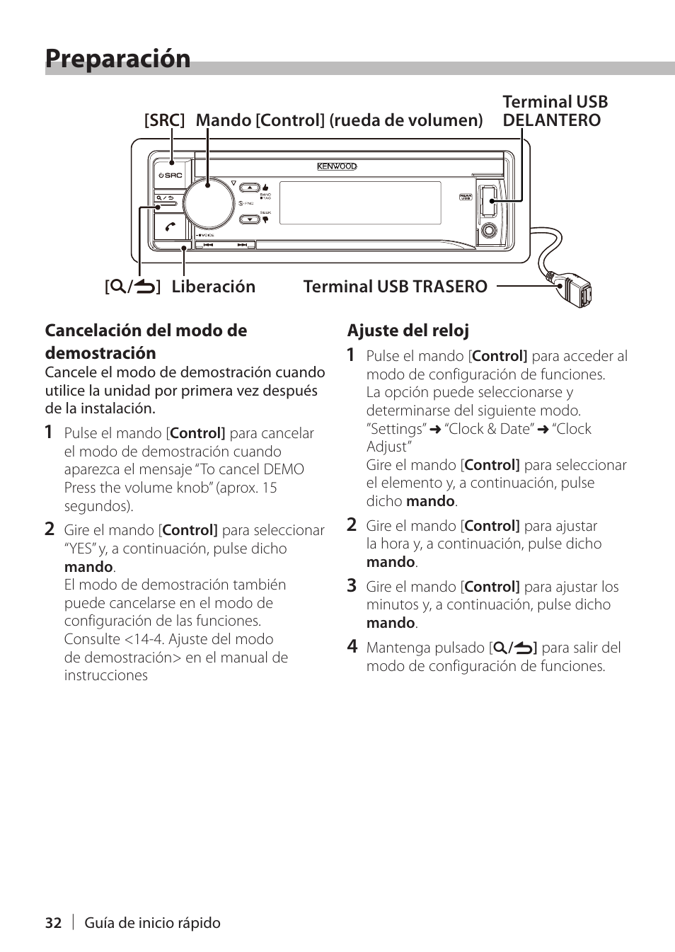 Preparación | Kenwood KDC-X898 User Manual | Page 32 / 48