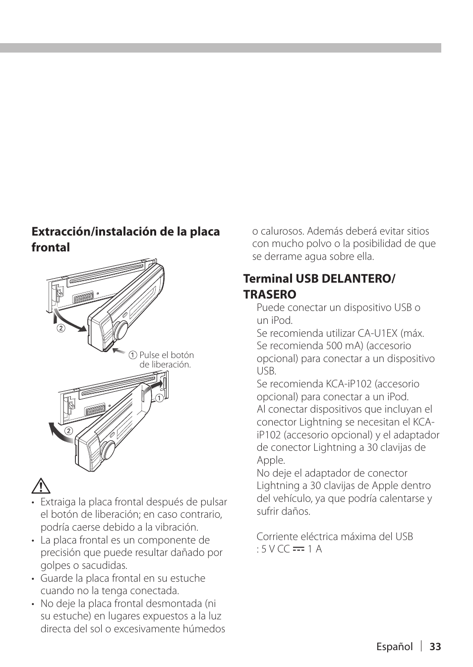 Preparación | Kenwood KDC-X898 User Manual | Page 33 / 48