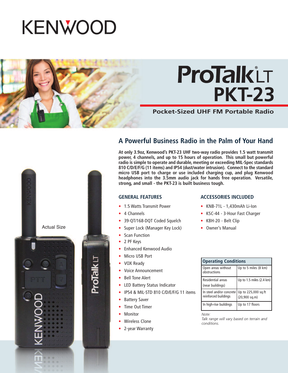 Kenwood PKT-23K User Manual | 2 pages