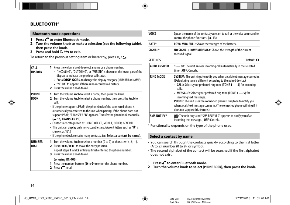Kenwood KDC-X598 User Manual | Page 14 / 74