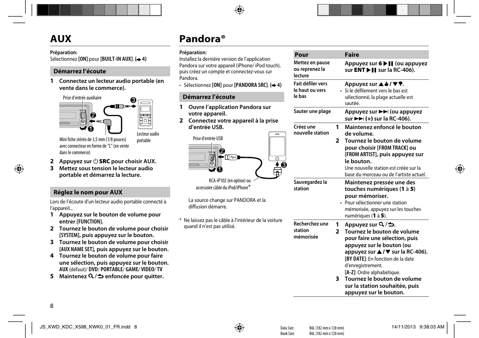 Pandora | Kenwood KDC-X598 User Manual | Page 32 / 74