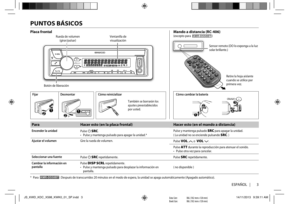 Puntos básicos | Kenwood KDC-X598 User Manual | Page 51 / 74