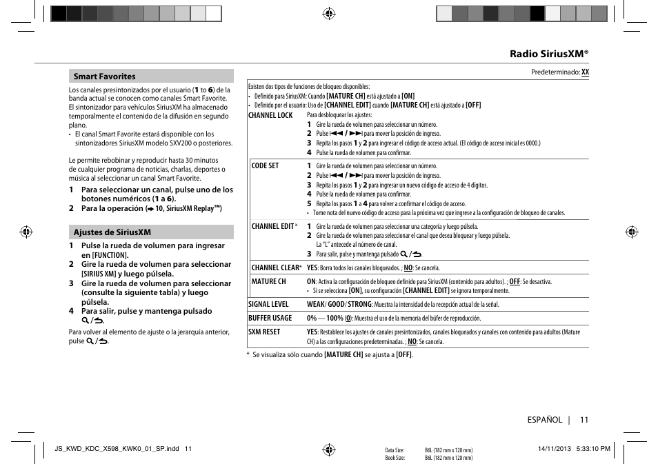 Radio siriusxm | Kenwood KDC-X598 User Manual | Page 59 / 74