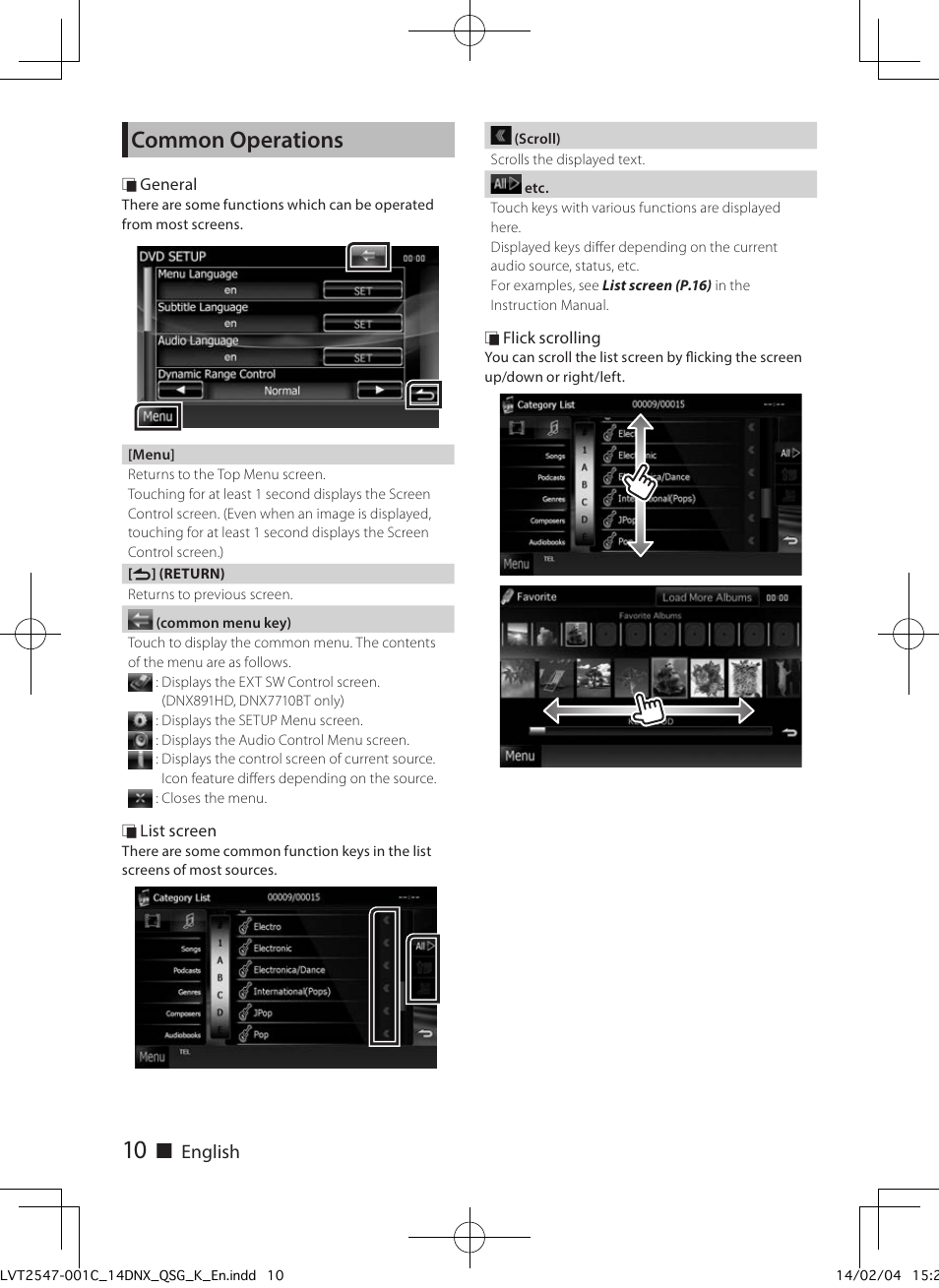 Common operations | Kenwood DNX691HD User Manual | Page 10 / 56