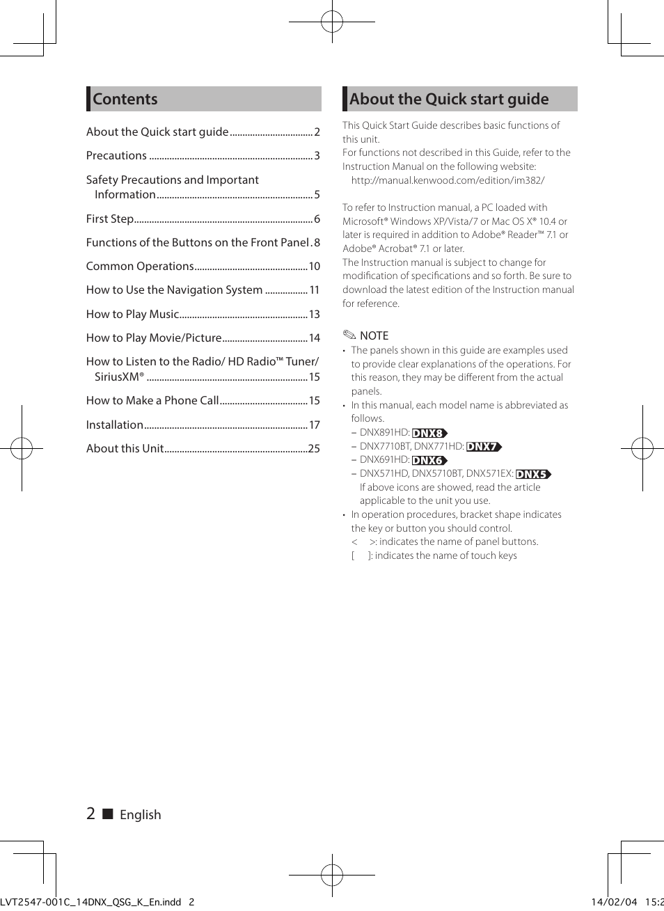 Kenwood DNX691HD User Manual | Page 2 / 56