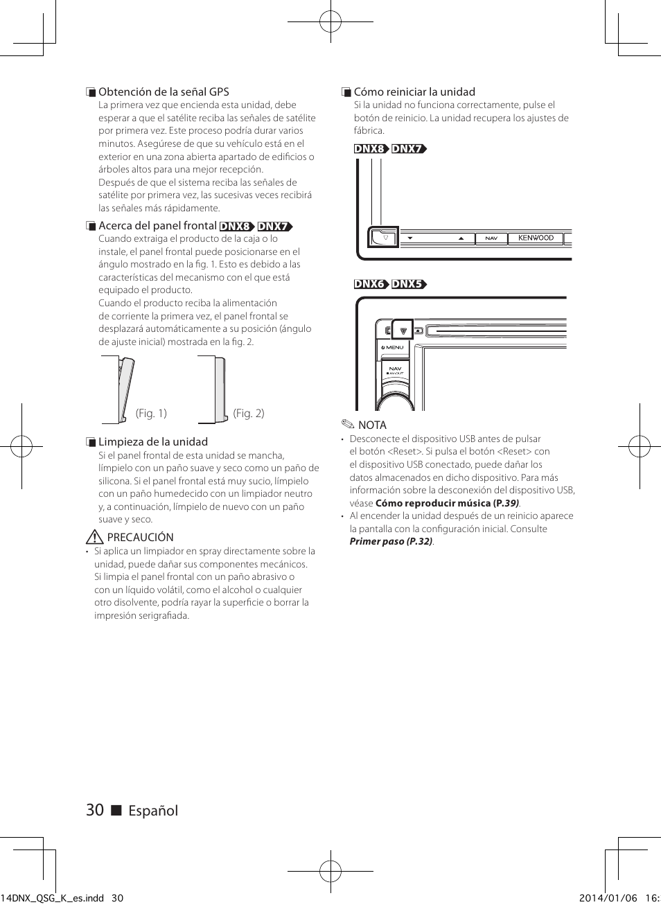 Ñ español | Kenwood DNX691HD User Manual | Page 30 / 56