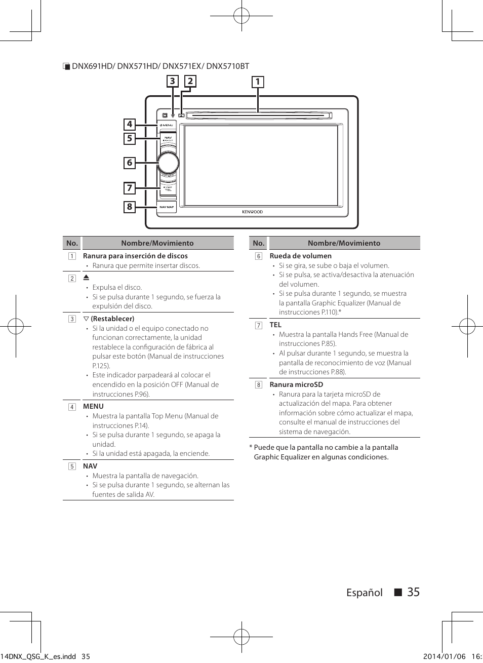 Español с | Kenwood DNX691HD User Manual | Page 35 / 56