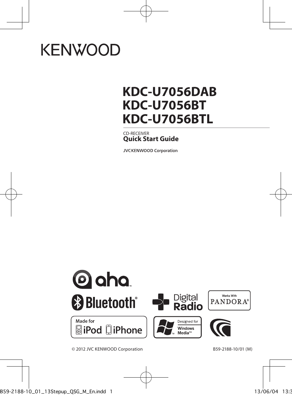 Kenwood KDC-U7056BT User Manual | 24 pages