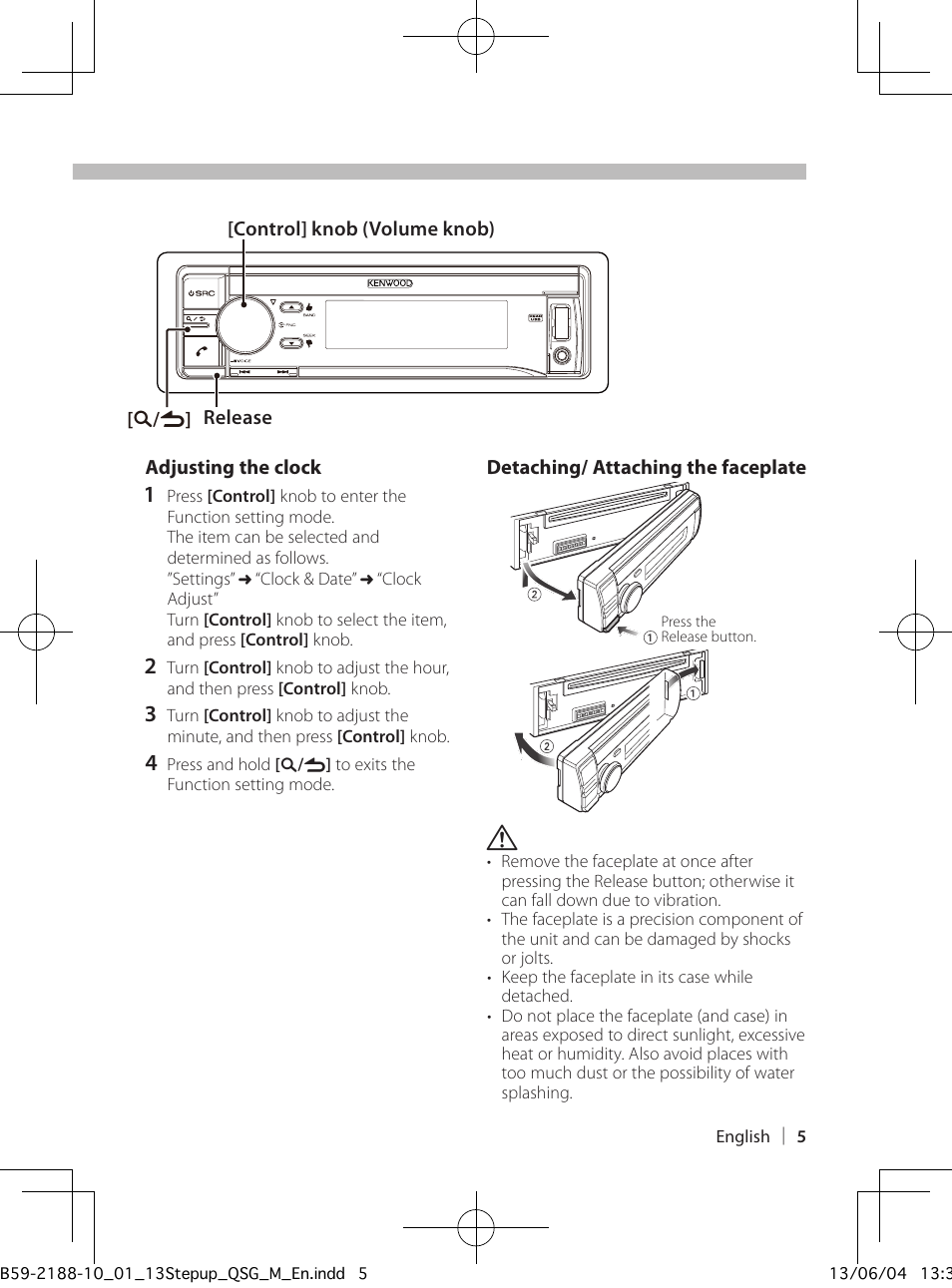 Preparations | Kenwood KDC-U7056BT User Manual | Page 5 / 24