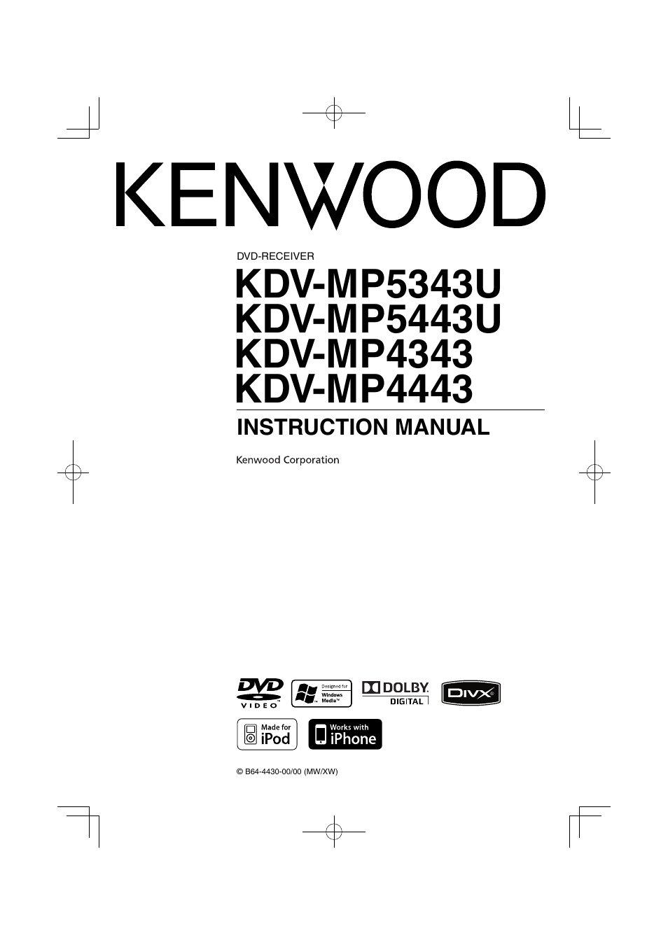 Kenwood KDV-MP5343U User Manual | 40 pages