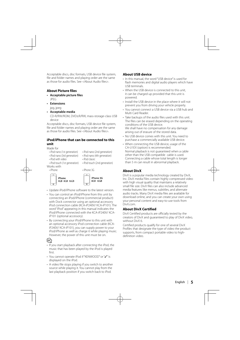 Kenwood KDV-MP5343U User Manual | Page 5 / 40