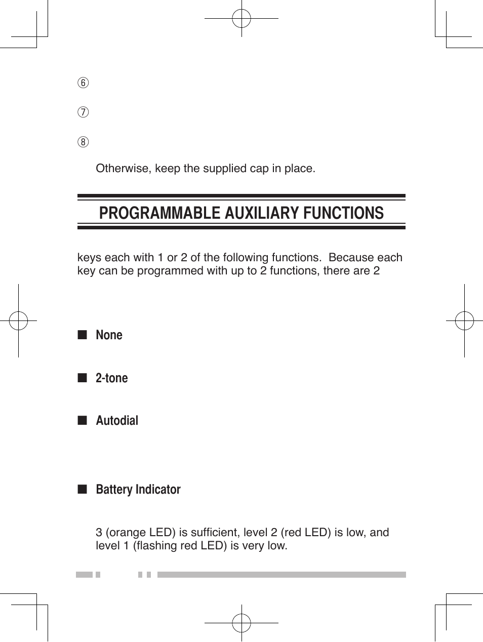 Programmable auxiliary functions | Kenwood TK-2360/3360 User Manual | Page 16 / 26