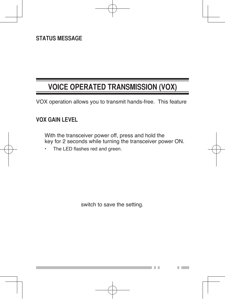 Voice operated transmission (vox) | Kenwood TK-2360/3360 User Manual | Page 23 / 26