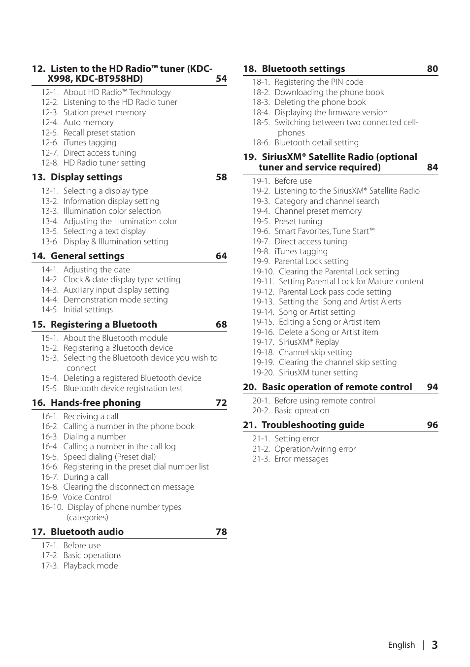 Kenwood KDC-X898 User Manual | Page 3 / 100