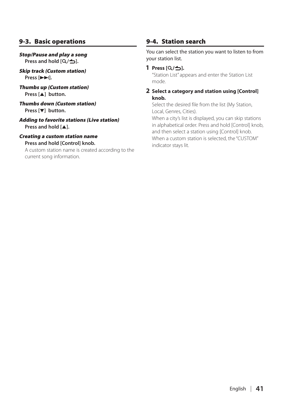 3. basic operations, 4. station search | Kenwood KDC-X898 User Manual | Page 41 / 100