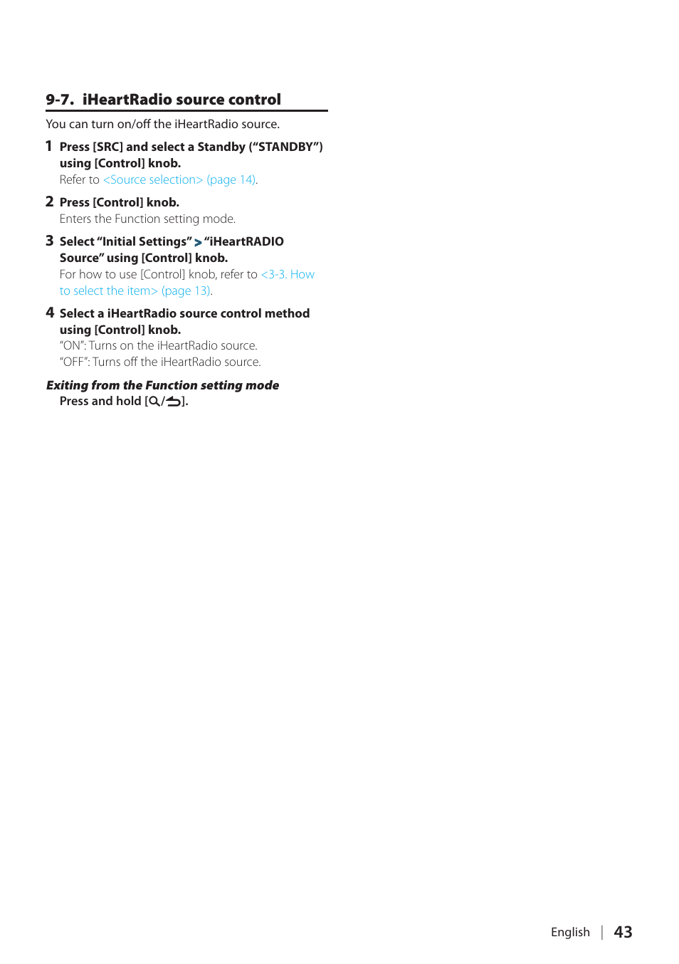 7. iheartradio source control | Kenwood KDC-X898 User Manual | Page 43 / 100