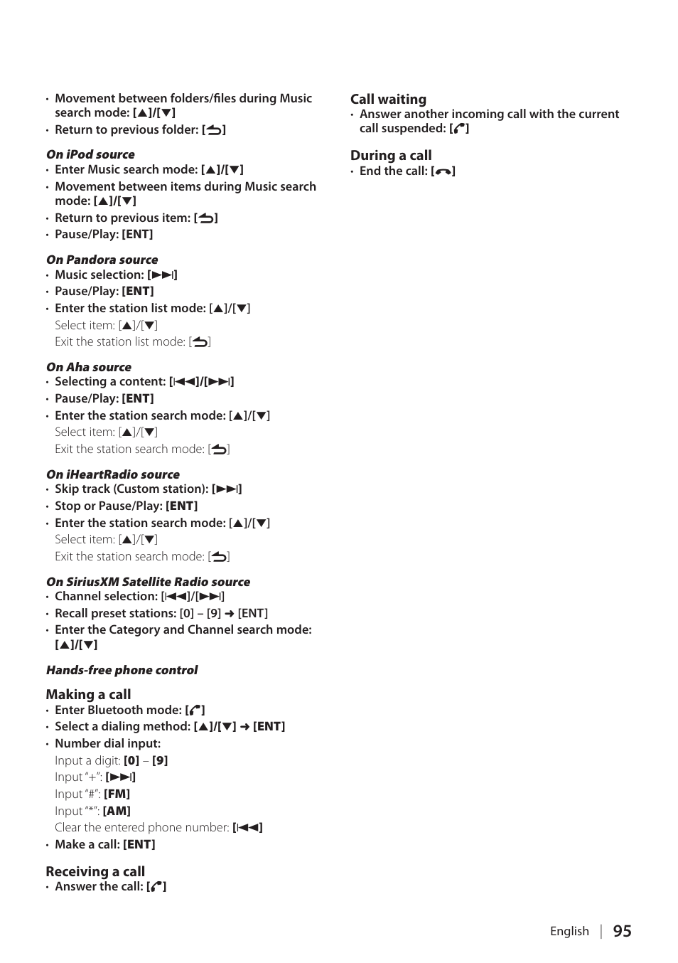 Basic operation of remote control | Kenwood KDC-X898 User Manual | Page 95 / 100