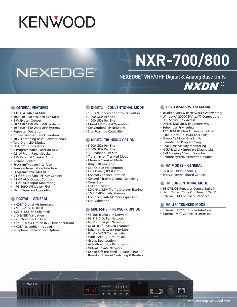 Kenwood NXR-700/800 User Manual | 2 pages