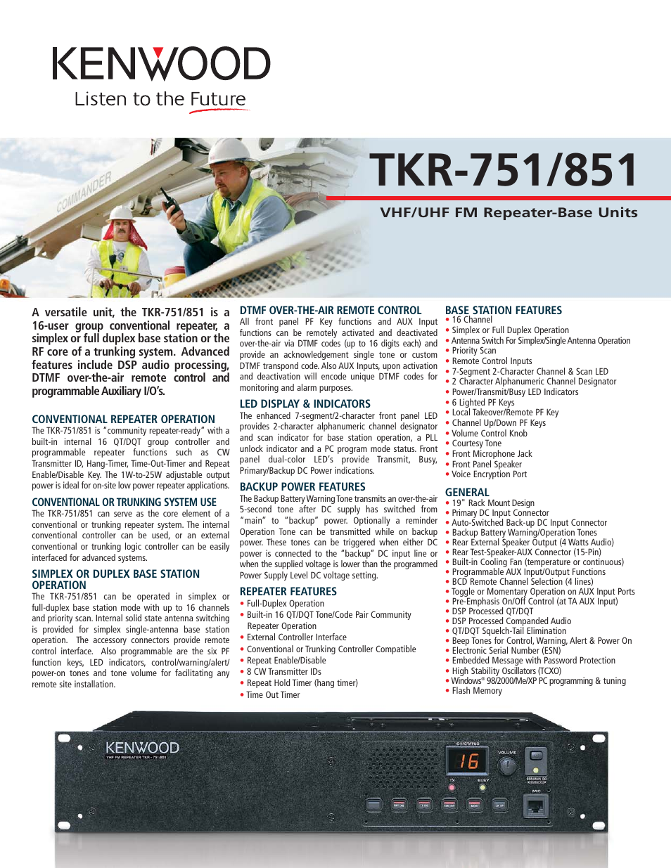 Kenwood TKR-751/851 User Manual | 2 pages