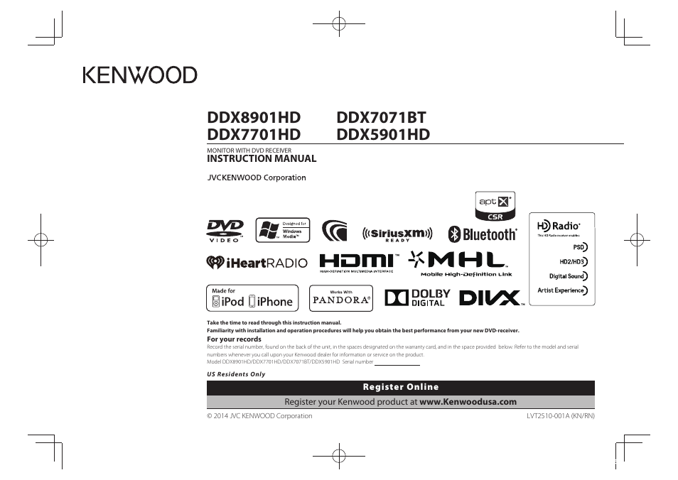 Kenwood DDX5901HD User Manual | 76 pages