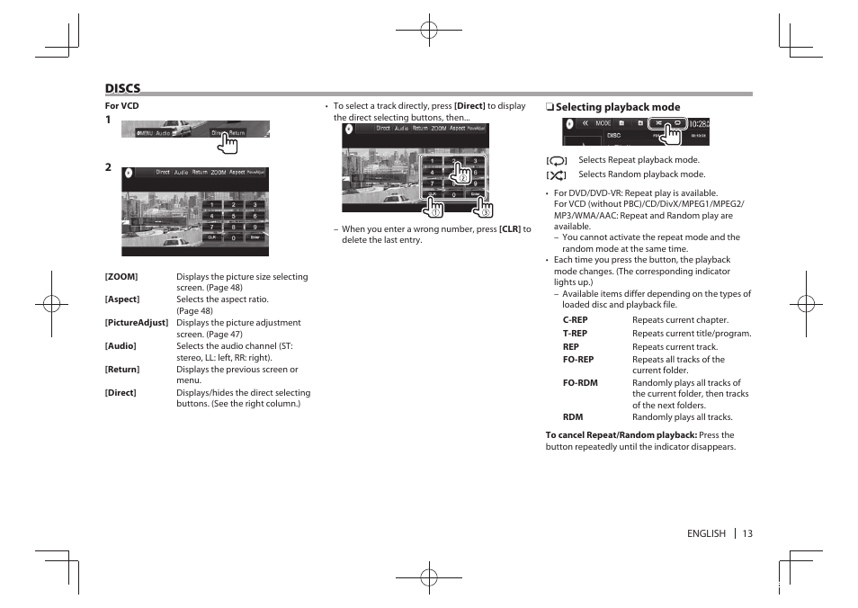 Discs | Kenwood DDX5901HD User Manual | Page 13 / 76