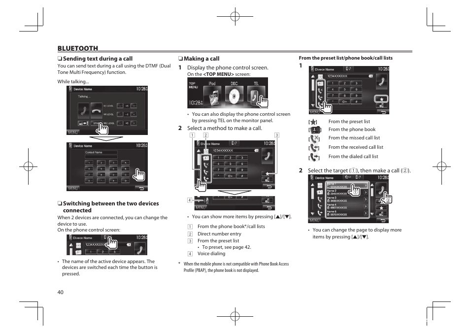 Bluetooth | Kenwood DDX5901HD User Manual | Page 40 / 76