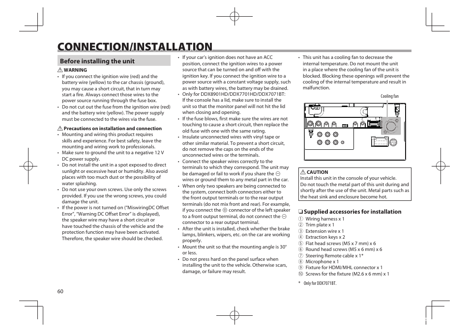 Connection/installation | Kenwood DDX5901HD User Manual | Page 60 / 76