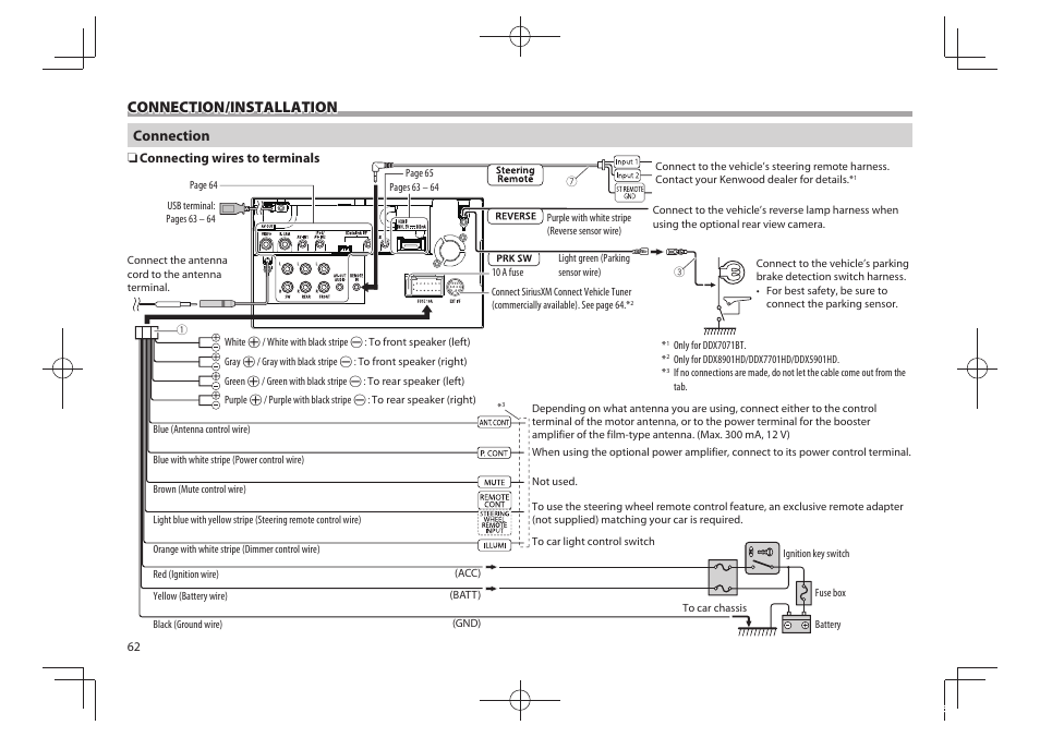 Connection/installation | Kenwood DDX5901HD User Manual | Page 62 / 76