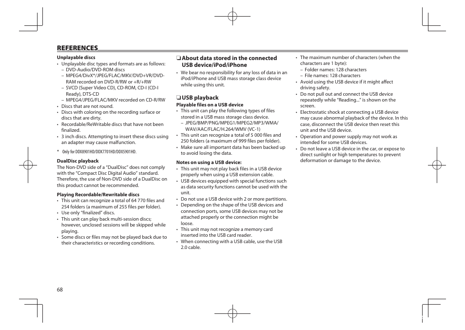 References | Kenwood DDX5901HD User Manual | Page 68 / 76