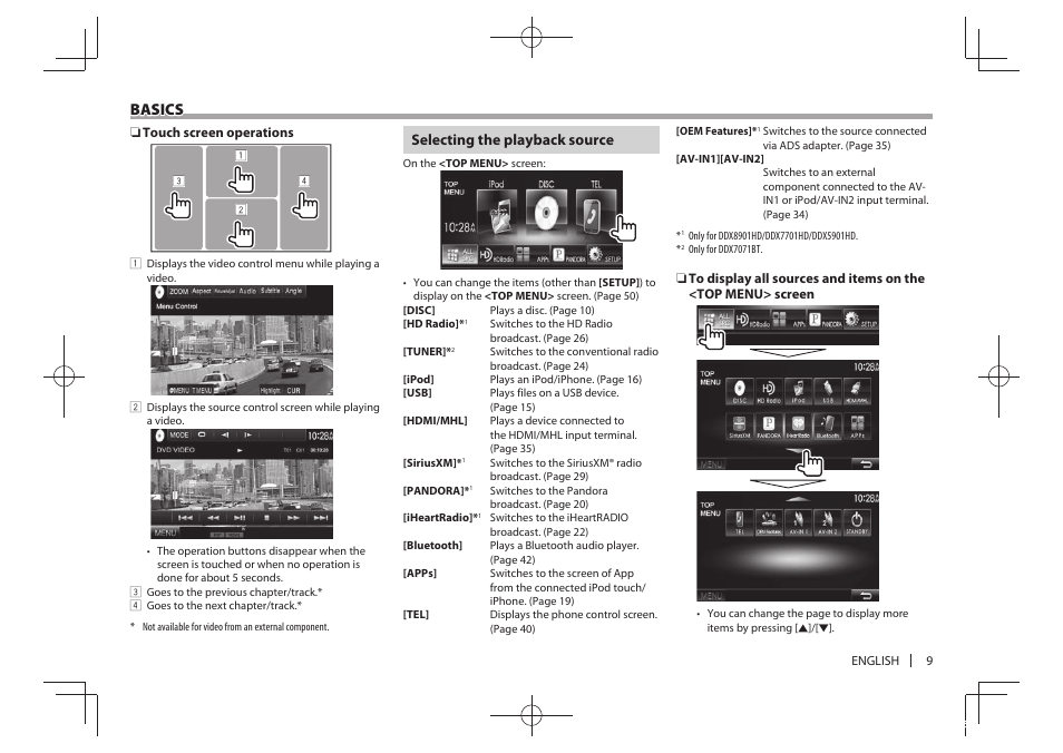 Basics | Kenwood DDX5901HD User Manual | Page 9 / 76