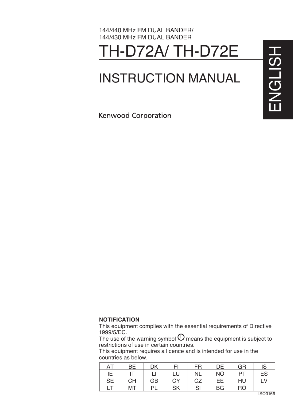 Th-d72a/ th-d72e, English, Instruction manual | Kenwood TH-D72A User Manual | Page 2 / 51