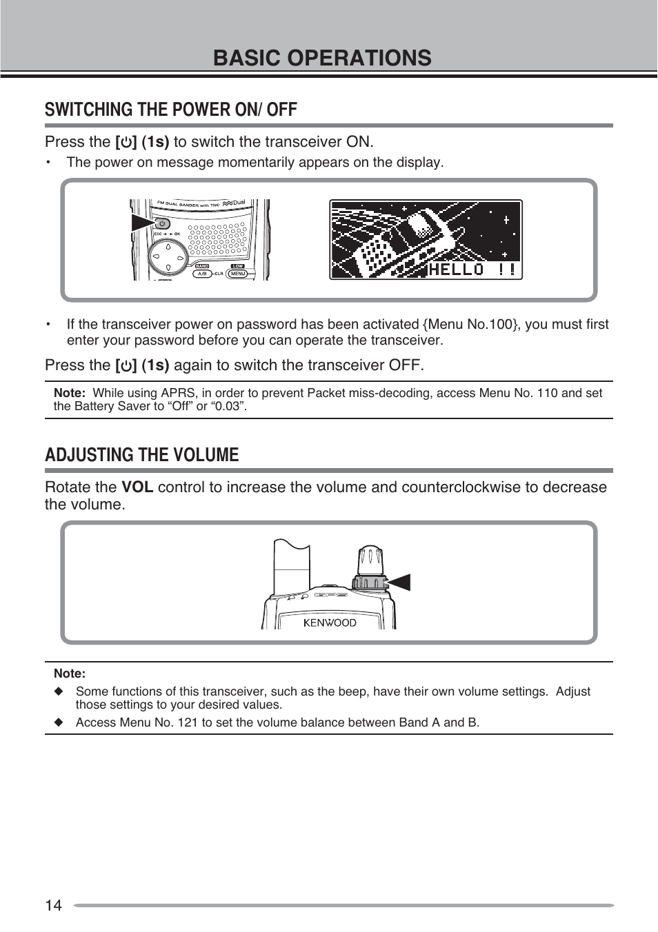 Basic operations | Kenwood TH-D72A User Manual | Page 23 / 51