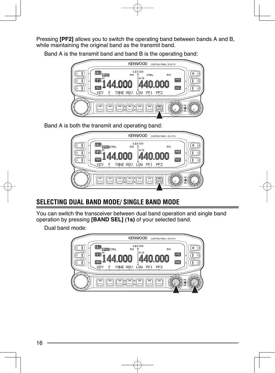 Selecting dual band mode/ single band mode | Kenwood RC-D710 User Manual | Page 22 / 42