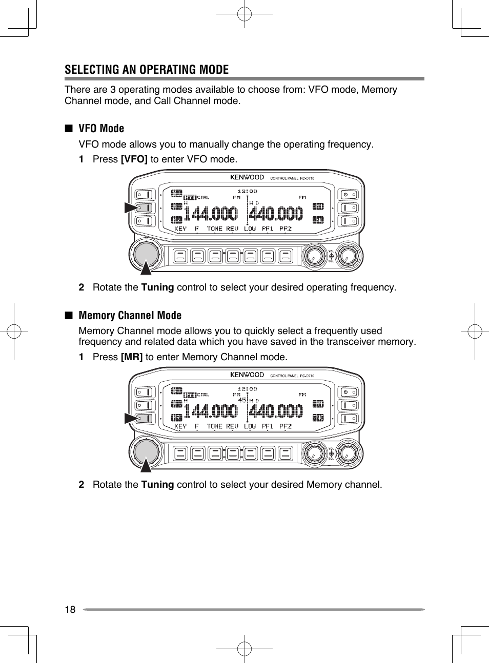Selecting an operating mode | Kenwood RC-D710 User Manual | Page 24 / 42