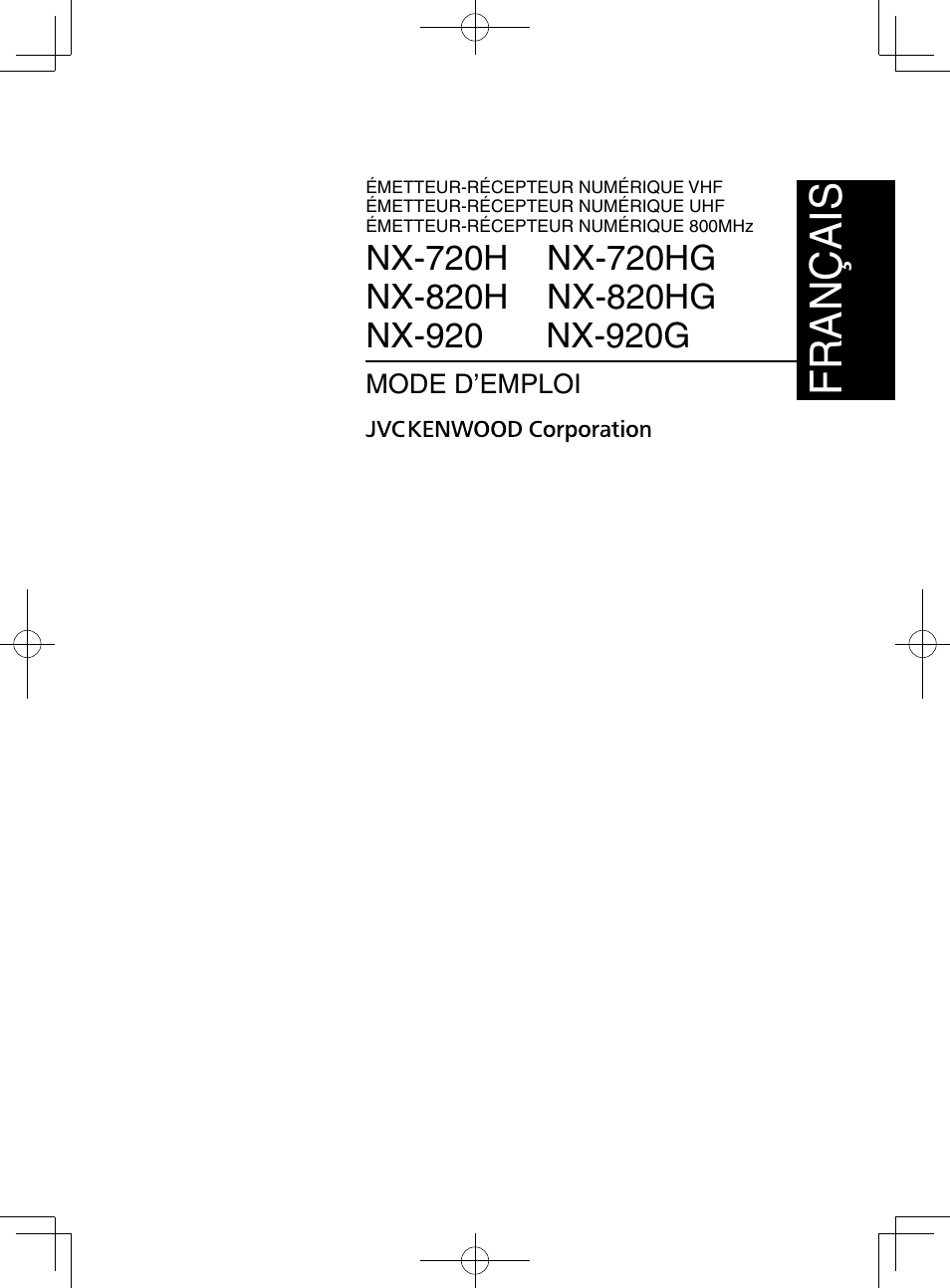 Français | Kenwood NX-920G User Manual | Page 25 / 72