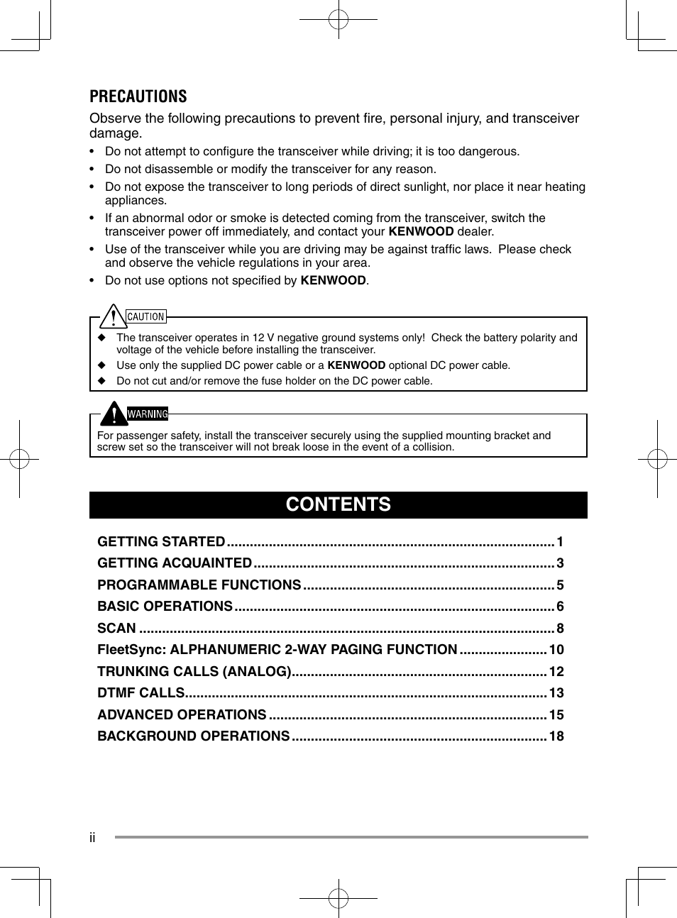 Kenwood NX-920G User Manual | Page 6 / 72