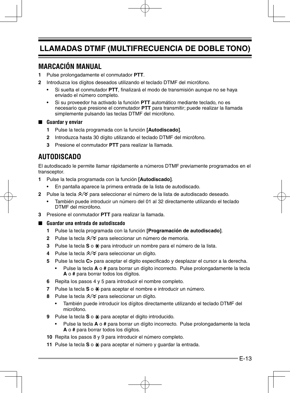 Llamadas dtmf (multifrecuencia de doble tono), Marcación manual, Autodiscado | Kenwood NX-920G User Manual | Page 63 / 72