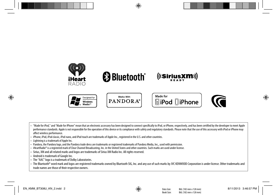 Kenwood KMR-M308BT User Manual | Page 70 / 70