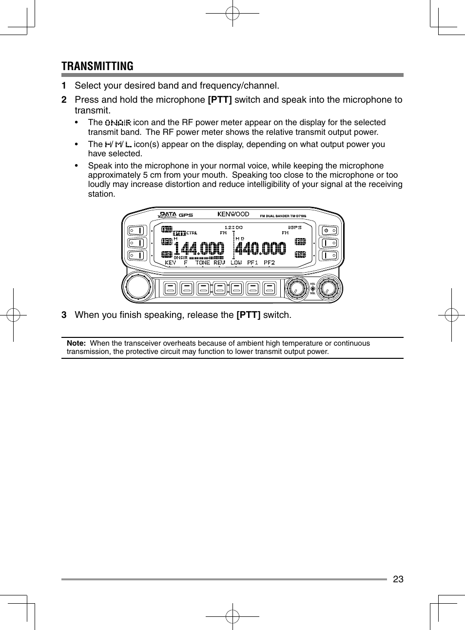 Transmitting | Kenwood TM-D710GA User Manual | Page 31 / 55