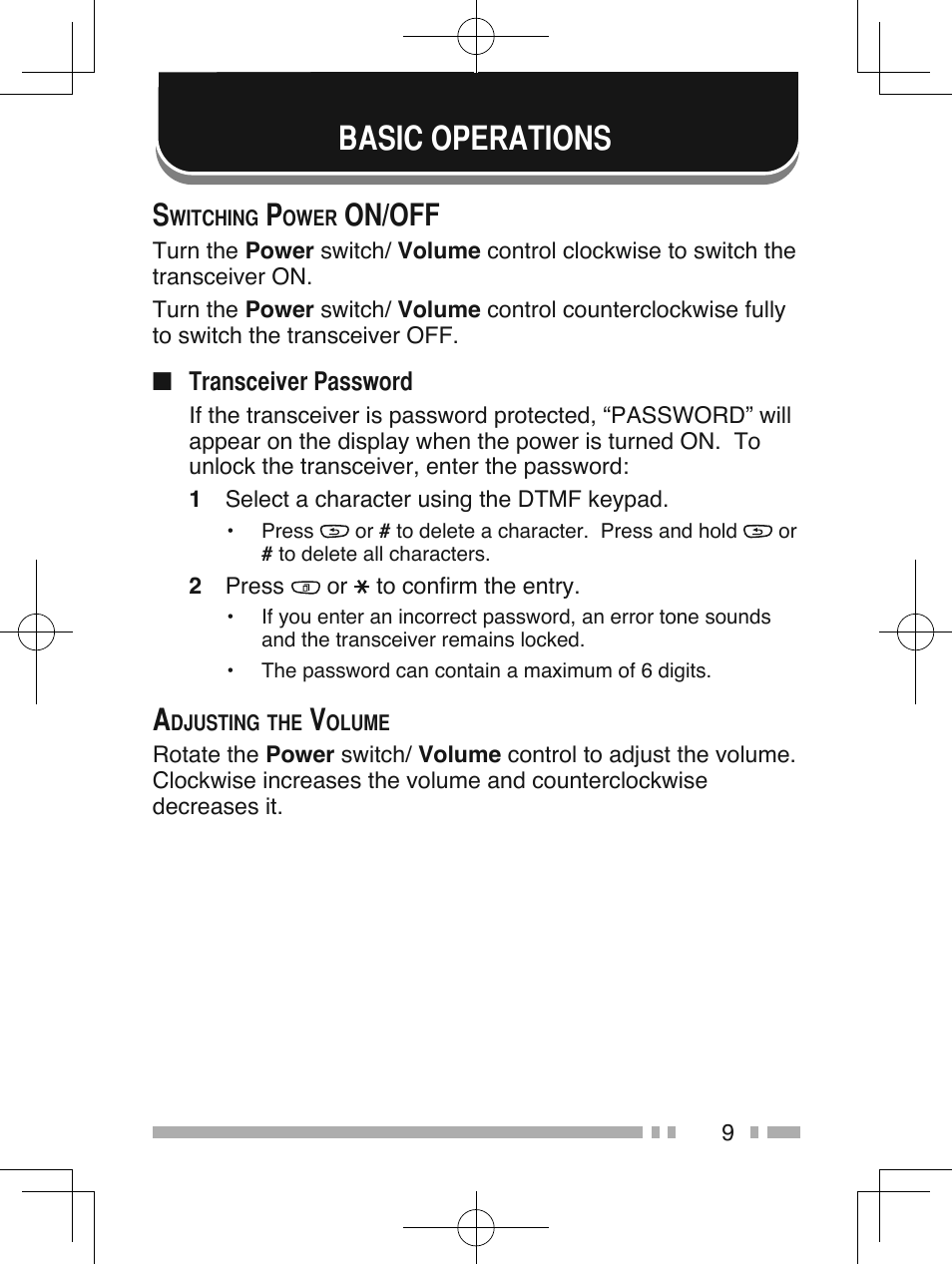Basic operations, On/off | Kenwood NX-210G User Manual | Page 23 / 48
