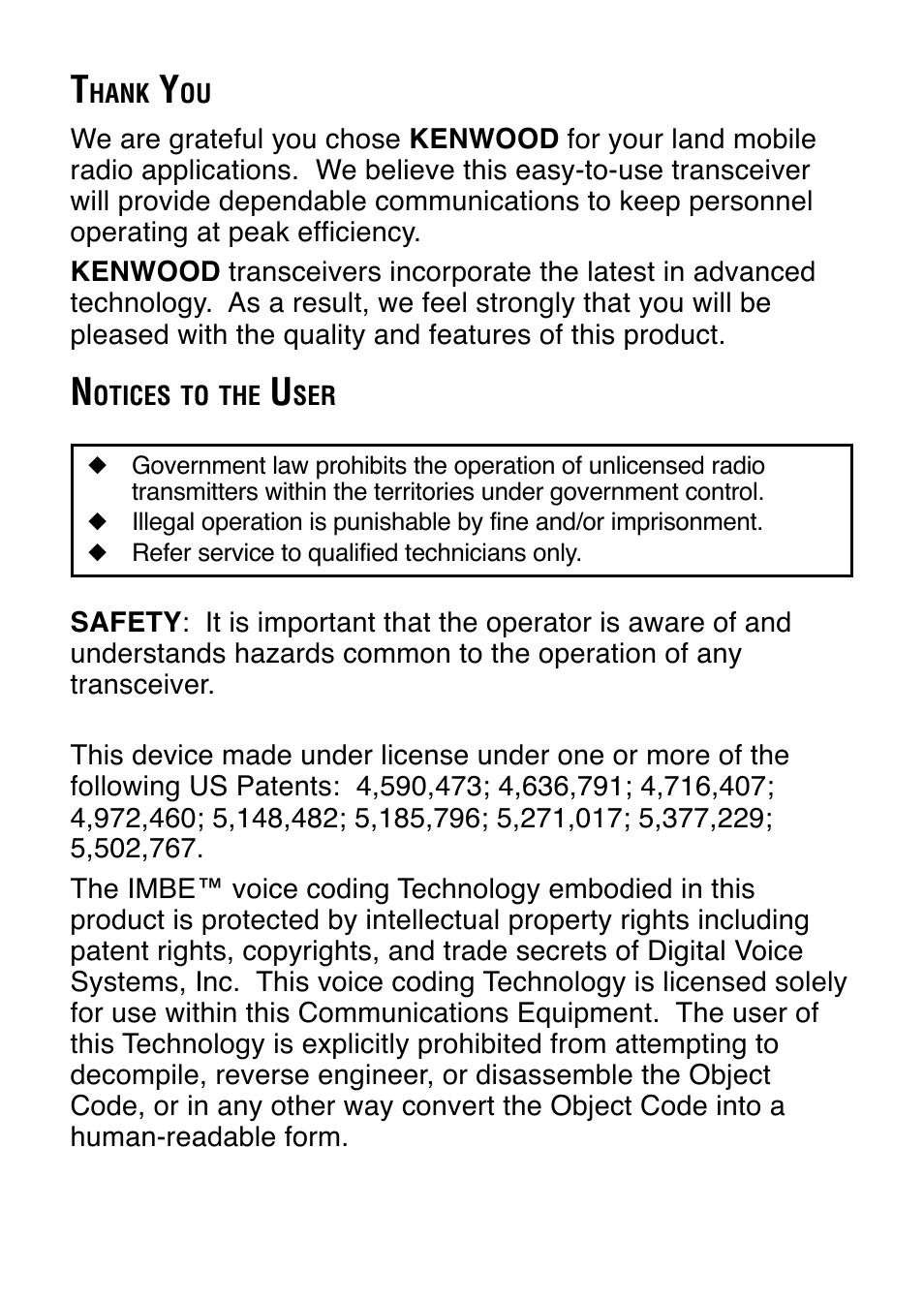 Kenwood TK-5210G/5310G User Manual | Page 2 / 60