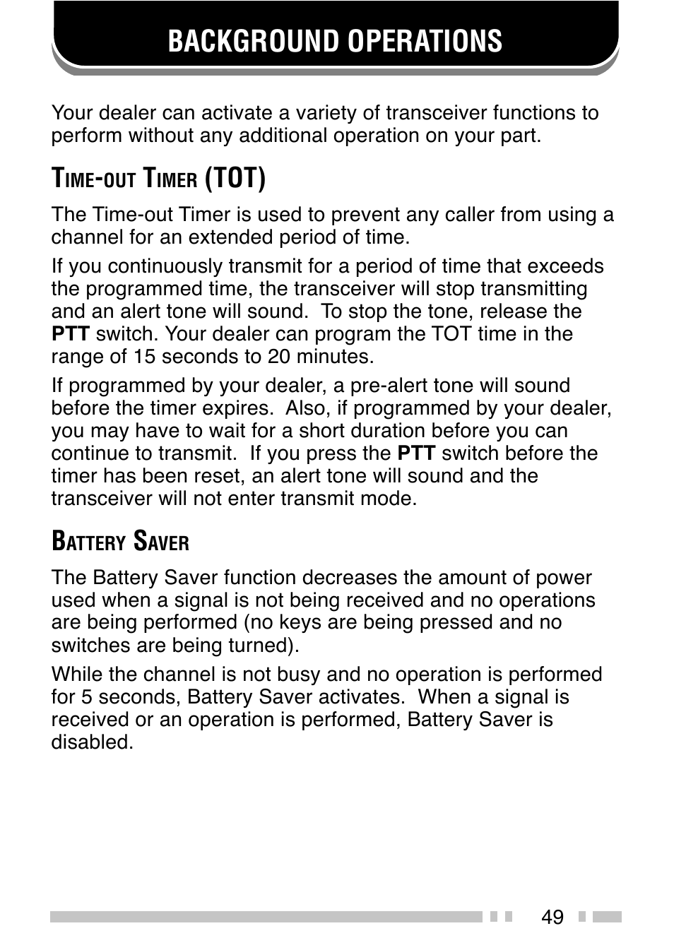 Background operations, Tot) | Kenwood TK-5210G/5310G User Manual | Page 57 / 60