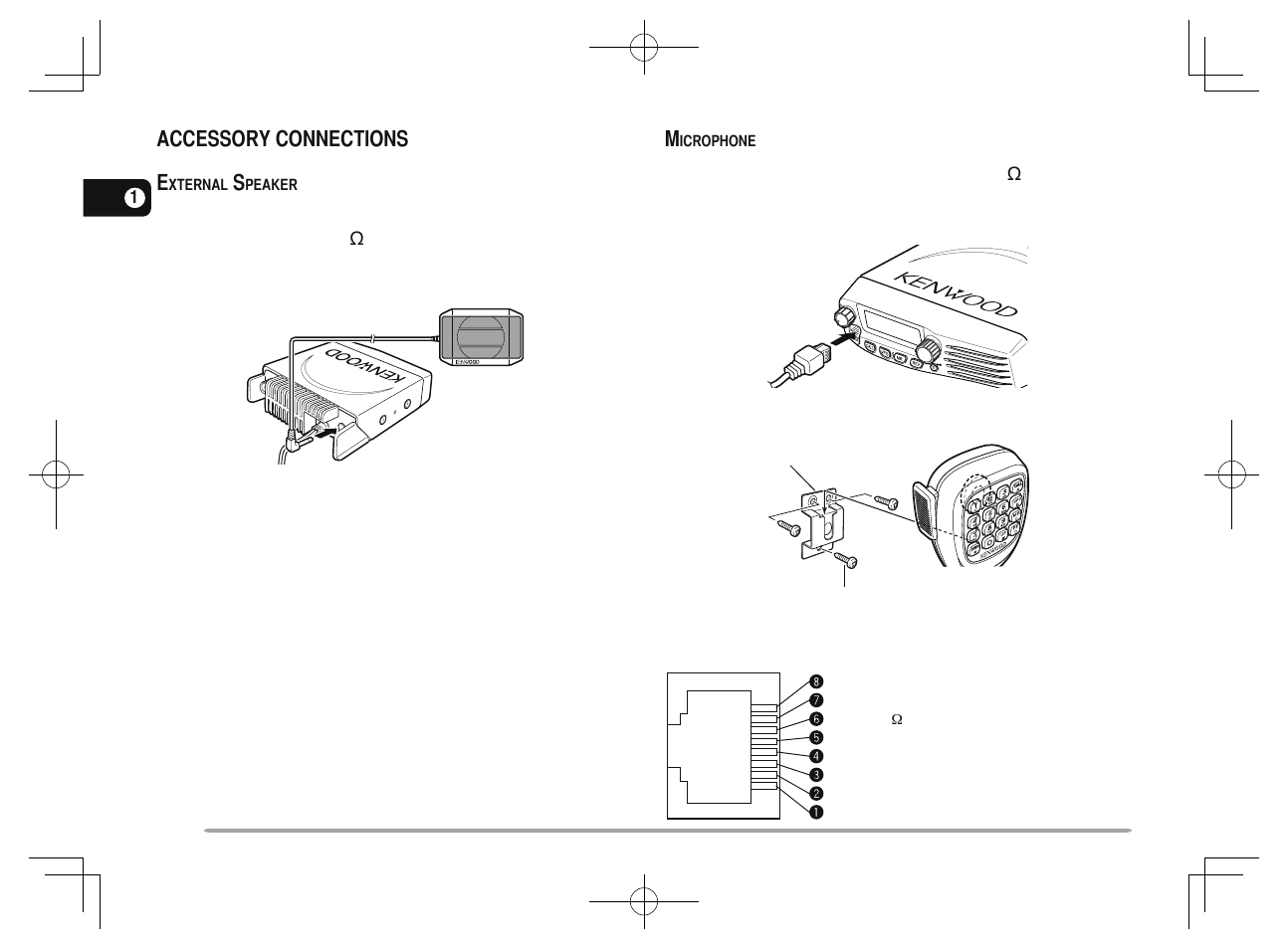 Accessory connections e | Kenwood TM-281A User Manual | Page 13 / 81