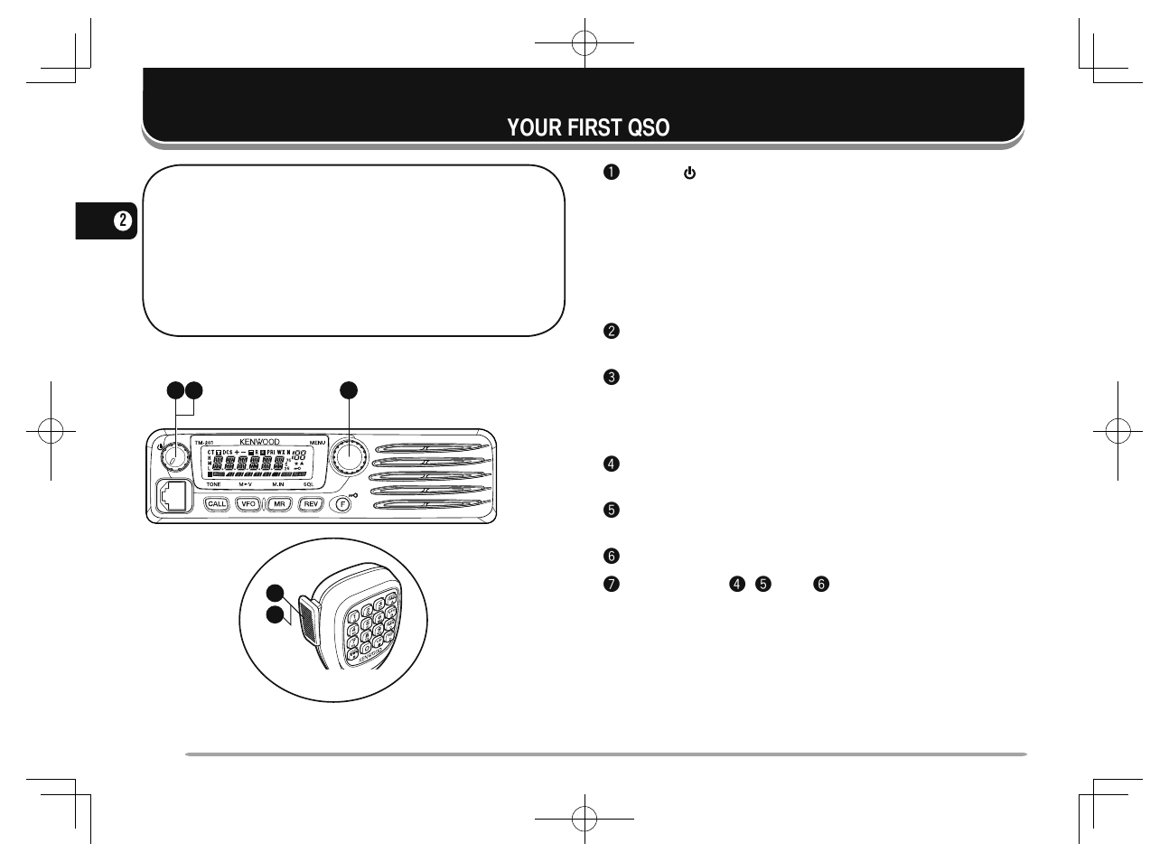 08 your first qso, Your first qso | Kenwood TM-281A User Manual | Page 15 / 81