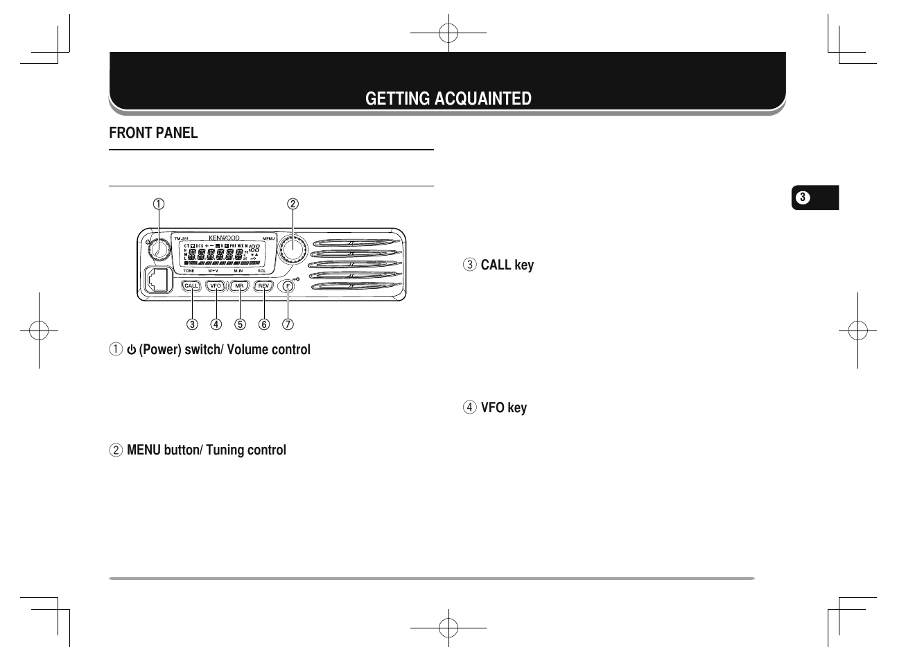 09 getting acquainted, Getting acquainted | Kenwood TM-281A User Manual | Page 16 / 81