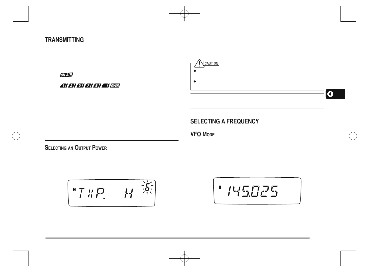 Transmitting, Selecting a frequency vfo m | Kenwood TM-281A User Manual | Page 22 / 81