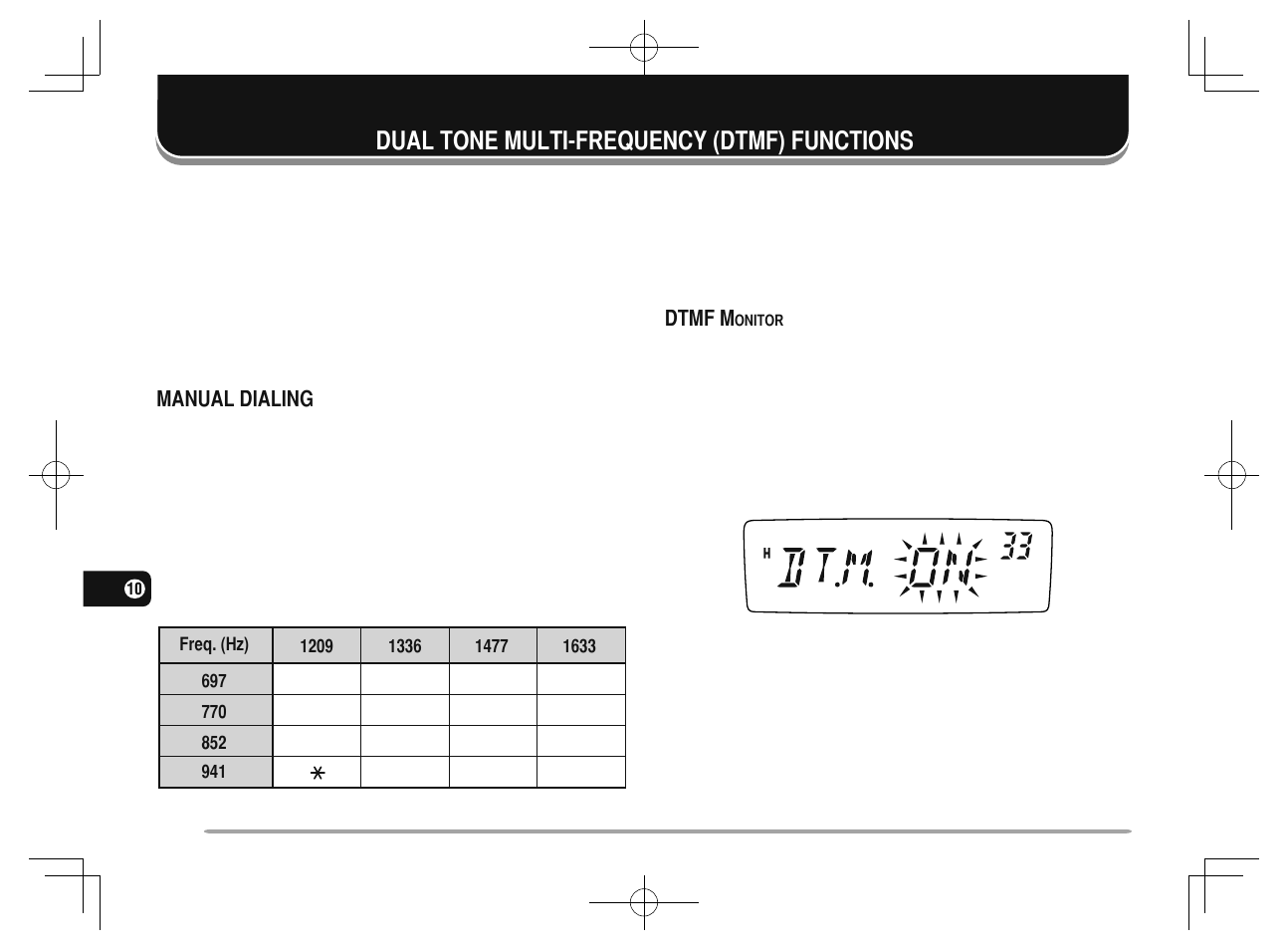 50 dtmf functions, Dual tone multi-frequency (dtmf) functions | Kenwood TM-281A User Manual | Page 57 / 81