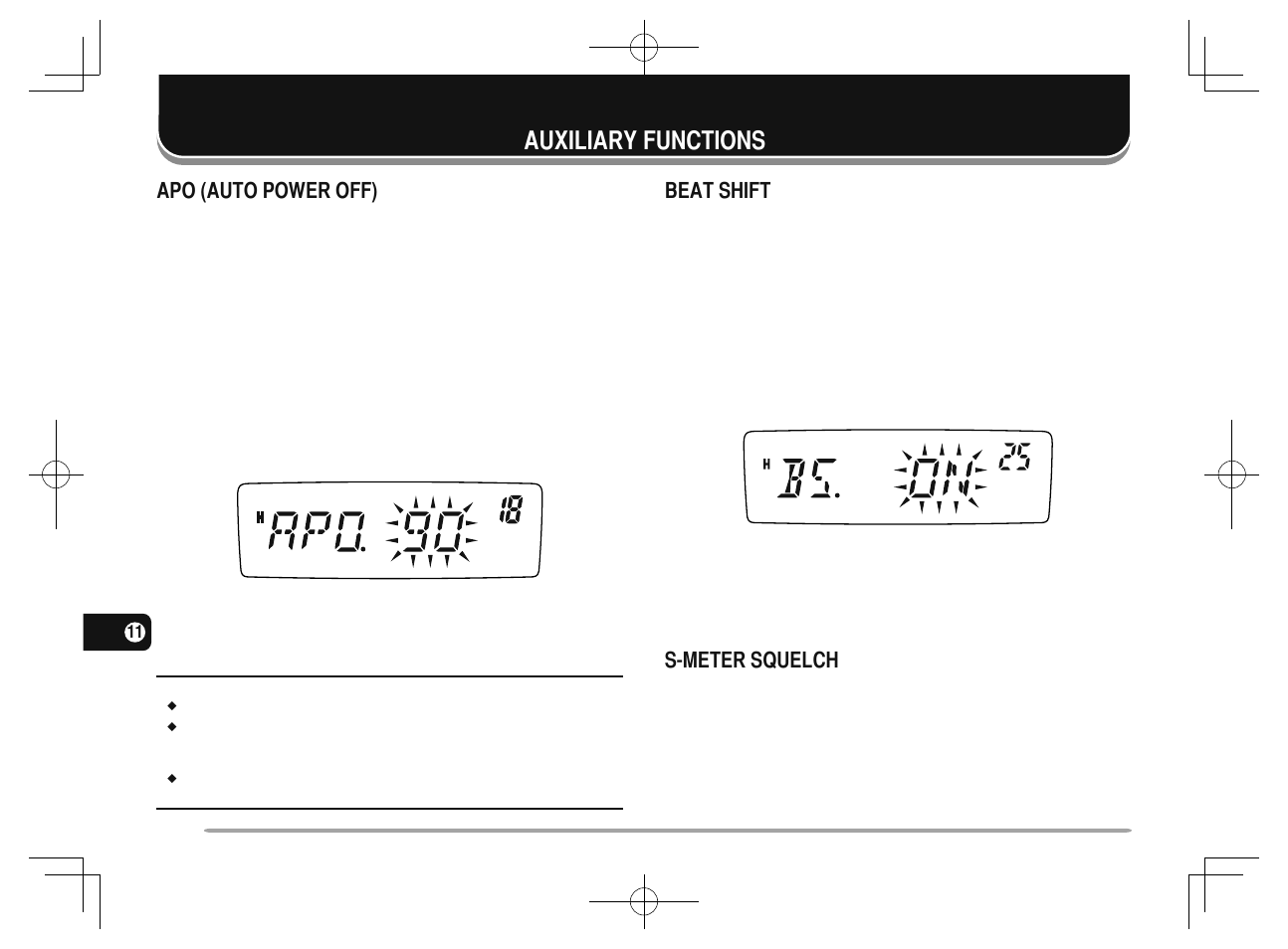 54 auxiliary functions, Auxiliary functions | Kenwood TM-281A User Manual | Page 61 / 81