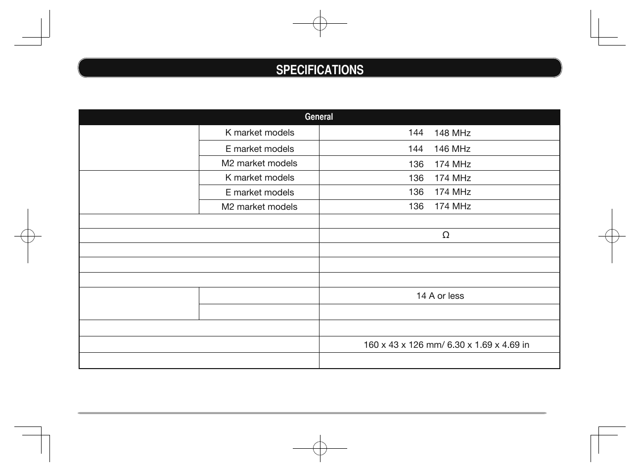 71 specification, Specifications | Kenwood TM-281A User Manual | Page 78 / 81