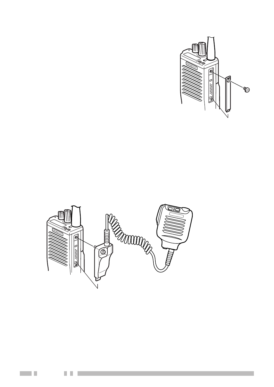 Installing the cap over the universal connector, Installing the optional kmc-25 speaker/ microphone | Kenwood TK-190 User Manual | Page 9 / 31